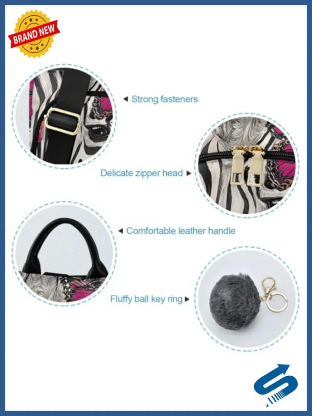 Anti Theft Backpack Purse for Women Adjustable Straps Plush Keychain Travel